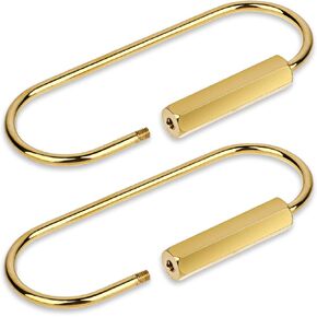 2Pcs Gold Key Ring Large Brass Screw Lock Key Ring Brass Keychain Oval Brass Lock Clip Key Holders Gold Screw Lock Clip Key Ring Chain Durable Simple Brass Keychain Holder Gold Keychain Clip Organizer in Saudi Arabia