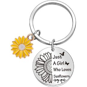 Sunflowers Keyring BFF Keychain Sunflower Encouragement Gift Sunflower Charm Jewelry
