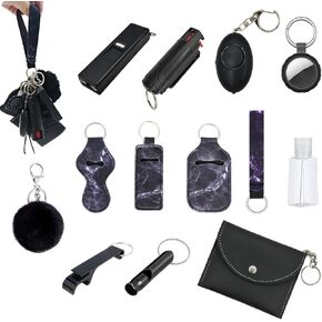 Wristlet Card Holder Set for Women With Wristlet Strap, Travel Bottle Holder, Bottle Opener and Whistle