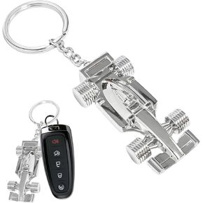 Racing Model Key Chain, Metal F1 Race Model Key Fob Hanger, F1 Racing Car Keyring for Men Boys, Car Accessories (X-035)