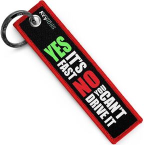 KEYTAILS Keychains, Premium Quality Key Tag for Motorcycle, Scooter, Dirt Bike [Yes It's Fast, No You Can't Drive It]