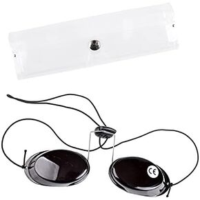 See-through UV Eye Protection Goggles Glasses Eyeshields with Case for Indoor Sunbed Tanning Bed Light Therapy without Blocking Light