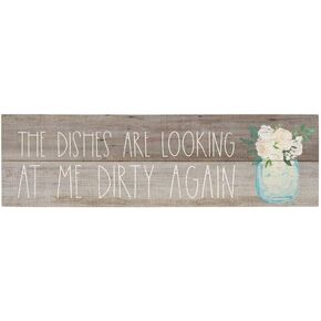 Simply Said, INC Vintage Pallet Boards Kitchen Sign - The Dishes are Looking at Me Dirty Again - 7 x 24 inch Wood Sign - Funny Kitchen Signs - Made in USA - VPB1043