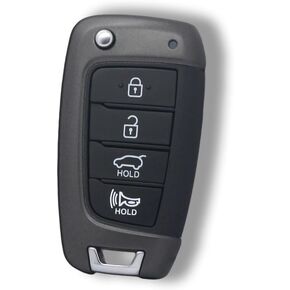 SEGADEN Replacement Key Shell Compatible with Hyundai Accent Elantra Kona Santa Fe Veloster 4 Button Keyless Entry Flip Remote Key Case Fob PG185B