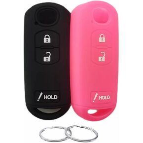 Silicone Rubber Key Fob Cover Compatible with 2010-2019 Mazda 3 6 CX-3 CX-5 CX-7 CX-9 WAZSKE13D02 KDY3-67-5DY