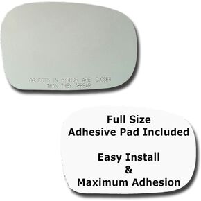 Mirror Glass + Full Size Adhesive Pad for 1998-2002 Subaru Forester Passenger Side Replacement (1999 2000 2001 98 99 00 01 02)