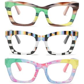 bullabulling for Women Oprah Style Square Reading Glasses Blue Light Blocking for Men Ladies Z05