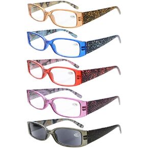 Eyekepper 5 Pairs Reading Glasses for Women Reading Inlcude Reader Sunglasses