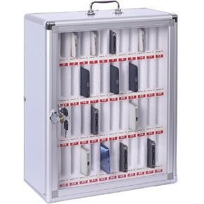 AIWFL Classroom Cell Phone Holder Aluminum Alloy Cell Phones Storage Cabinet Wall Mounted Cell Phone Locker Cell Phone Box for Classroom Office Gym (60 Slots)