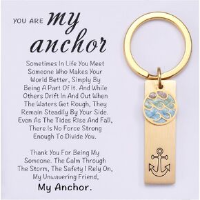 MIXJOY You Are My Anchor Keychain, Bestie Gifts for Women, Gifts for Best Friend Woman, Through Thick and Thin, Small Bestie Friendship Birthday, My Tribe, Close Female Friends Through Rough Times
