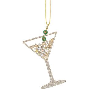 Christmas Ornament Silver Wine Glass Ornaments for Christmas Tree Decorations, Holiday Decorations for Anniversary