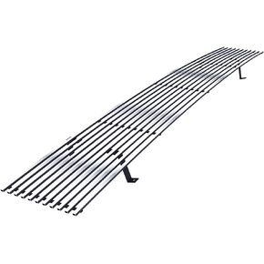 APS Compatible with Nissan Pickup 1986-1997 Main Upper Stainless Steel Chrome Polished 8x6 Horizontal Billet Front Grill Grille Insert N85230S