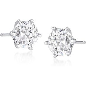 Ross-Simons 2.00 ct. t.w. Moissanite Stud Earrings in Sterling Silver