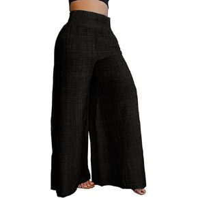 Narecte Women's Wide Leg Pants High Waist Palazzo Pants for Women Casual Pants Flowy Long Lounge Pant Trousers