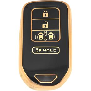 5 Button TPU Key Fob Shell Case Protector for Honda Odyssey EXL Touring 2014 2015 2016 2017 (5 button black cover)