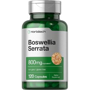 Horbäach Boswellia Serrata Extract Capsules | 800mg | 120 Count | Herbal Supplement | Non GMO, Gluten Free