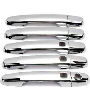 10Pcs 4 Door Handle Cover Compatible with Toyota RAV4 2006-2012 Exterior ABS Molding Protector Trim with Smart Keyhole (Chrome Plated)