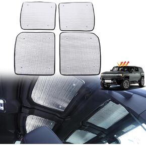 for 2024 Hummer EV Car Sunroof Sun Shade, Car roof Cover for Outdoor Camping, Quick Install, UV Sun Protection for Moonroof Window, Compatible with Hummer EV 2024+ Front and Rear Top Glass