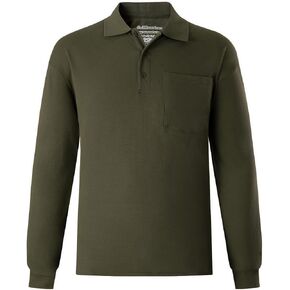 Mens Long Sleeve Polo Shirts Army Green Quick Dry Fit Tactical Golf Polo Shirts for Men with Collar Army Green-M
