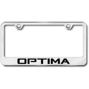 Genuine Stainless Steel Optima License Plate Metal Chrome Silver Frame with Screw Cap Covers Holder for All Kia Optima (1)