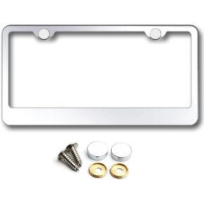 Electric-Plating Color Mirror Polished T304 Stainless Steel License Plate Frame (Green)