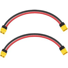 12AWG XT60 تمديد كابل 3FT 2 قطعة XT60 إلى XT60 كابل مع ذكر إلى موصل سالب لبطارية RC المحمولة محطة الطاقة الشمسية