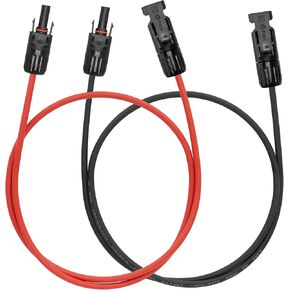 Solar Panel Extension Cable YACSEJAO Black + Red Solar Panle Adaptor Wire with Male and Female Weatherproof Connector (6.6FT/2M) in Kuwait