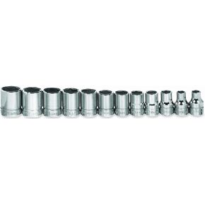 Williams JHWMSB-12HRC 3/8-Inch Drive Shallow Sockets, 6-Point Metric, 12-Piece Set