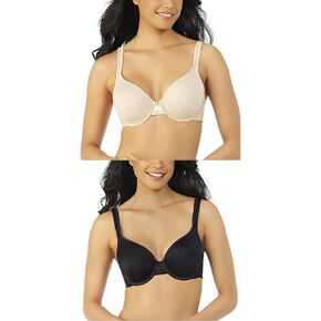 Vanity Fair Women's Body Caress Full Coverage Underwire Bra 75335 (Damask Neutral/Midnight Black)