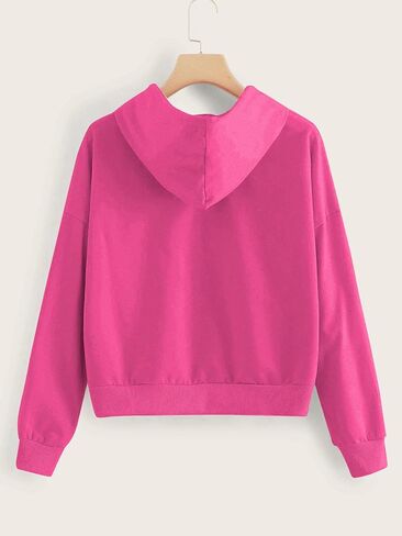 SweatyRocks Women's Long Sleeve Full Zip Drawstring Hooded Sweatshirt Jacket with Pockets in Saudi Arabia