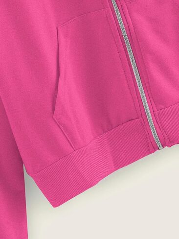 SweatyRocks Women's Long Sleeve Full Zip Drawstring Hooded Sweatshirt Jacket with Pockets in Saudi Arabia