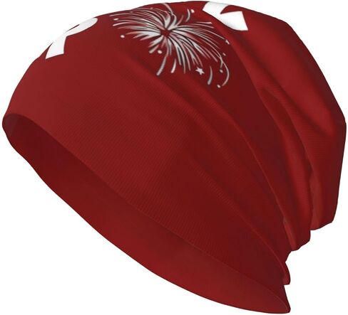 Happy New Year Baggy Slouchy Beanie Hat Warm Skull Cap Adult Knitted Hat Chemo Cap for Men Women in Saudi Arabia
