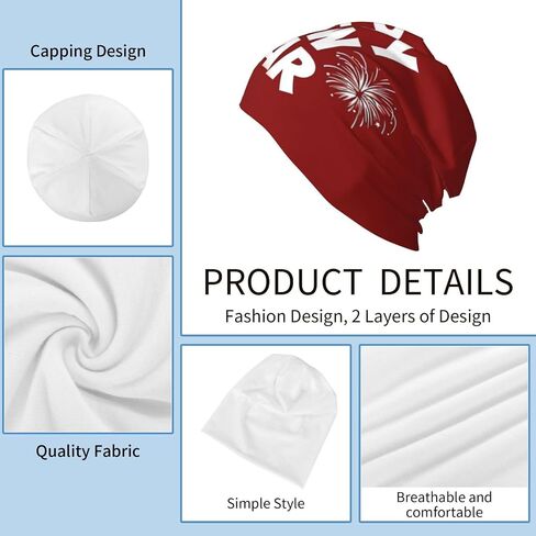 Happy New Year Baggy Slouchy Beanie Hat Warm Skull Cap Adult Knitted Hat Chemo Cap for Men Women in Saudi Arabia