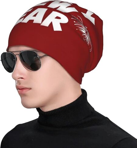 Happy New Year Baggy Slouchy Beanie Hat Warm Skull Cap Adult Knitted Hat Chemo Cap for Men Women in Saudi Arabia