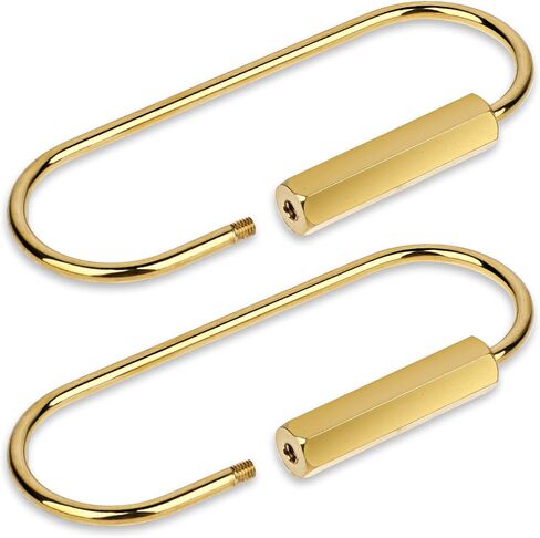 2Pcs Gold Key Ring Large Brass Screw Lock Key Ring Brass Keychain Oval Brass Lock Clip Key Holders Gold Screw Lock Clip Key Ring Chain Durable Simple Brass Keychain Holder Gold Keychain Clip Organizer in Saudi Arabia