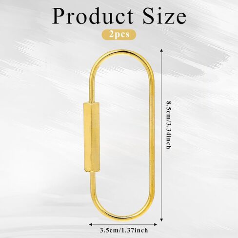 2Pcs Gold Key Ring Large Brass Screw Lock Key Ring Brass Keychain Oval Brass Lock Clip Key Holders Gold Screw Lock Clip Key Ring Chain Durable Simple Brass Keychain Holder Gold Keychain Clip Organizer in Saudi Arabia