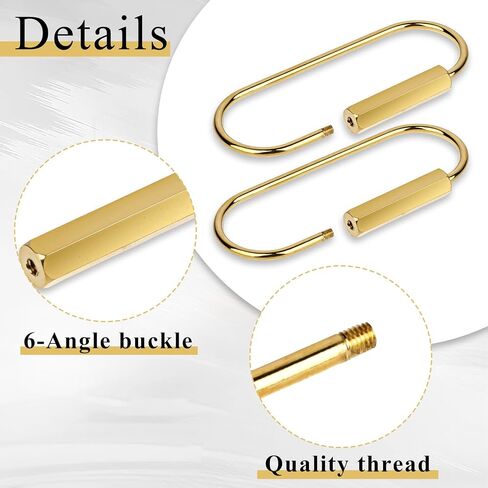 2Pcs Gold Key Ring Large Brass Screw Lock Key Ring Brass Keychain Oval Brass Lock Clip Key Holders Gold Screw Lock Clip Key Ring Chain Durable Simple Brass Keychain Holder Gold Keychain Clip Organizer in Saudi Arabia