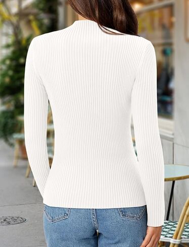 ONLYSHE Women's Turtleneck Sweaters Long Sleeve Shirts Ribbed Knit Slim Fit Sweaters T Shirt Basic Casual Tee Tops in Saudi Arabia