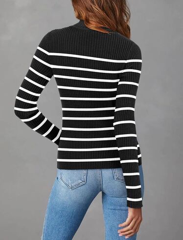 ONLYSHE Women's Turtleneck Sweaters Long Sleeve Shirts Ribbed Knit Slim Fit Sweaters T Shirt Basic Casual Tee Tops in Saudi Arabia