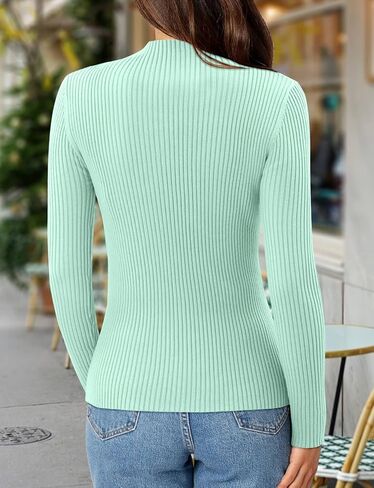 ONLYSHE Women's Turtleneck Sweaters Long Sleeve Shirts Ribbed Knit Slim Fit Sweaters T Shirt Basic Casual Tee Tops in Kuwait