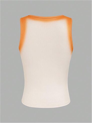 Floerns Women's Letter Print Scoop Neck Shirts Sleeveless Y2k Ribbed Tank Top in Kuwait