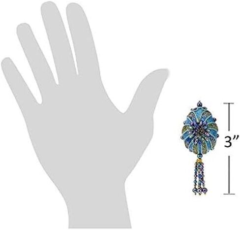 بيضة كيرت أدلر الطاووس المصغرة مع حبل أزرق مخضر وخرز قزحي الألوان وزخرفة لامعة باللون الأخضر والأزرق واللافندر - 3 متنوعة in Kuwait