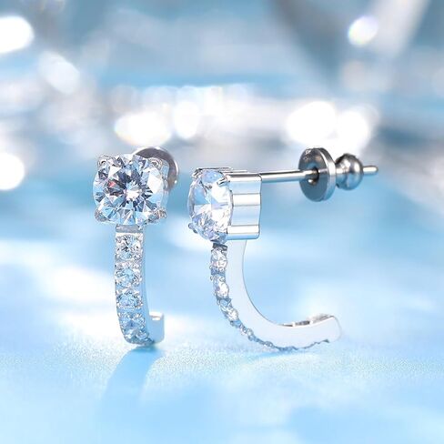 limerencia Hypoallergenic Titanium Stud Earrings, F136 Implant Grade Stud Fashion Cubic Zirconia Half U-Shaped Earrings for Women's Sensitive Ears in Kuwait