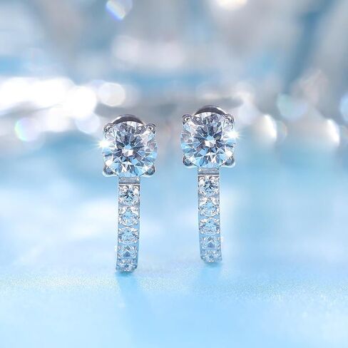 limerencia Hypoallergenic Titanium Stud Earrings, F136 Implant Grade Stud Fashion Cubic Zirconia Half U-Shaped Earrings for Women's Sensitive Ears in Kuwait