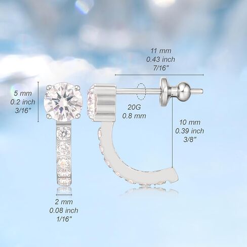 limerencia Hypoallergenic Titanium Stud Earrings, F136 Implant Grade Stud Fashion Cubic Zirconia Half U-Shaped Earrings for Women's Sensitive Ears in Kuwait