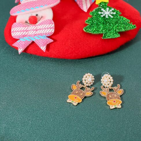 Christmas Rhinestone Gingerbread Sparkly Stud Earrings for Women,Unique Lightweight Party Prom Earrings,Women Gift in Kuwait