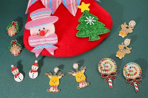 Christmas Rhinestone Gingerbread Sparkly Stud Earrings for Women,Unique Lightweight Party Prom Earrings,Women Gift in Kuwait