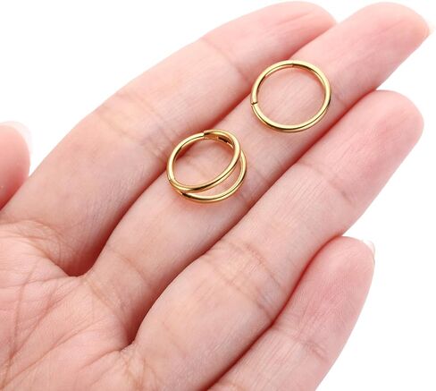 PEAKLINK Double Nose Hoop Ring Sets Hinged Segment Ring Seamless Clicker Ring 20G 18G 16G Septum Jewelry Conch Helix Cartilage Daith Rook Tragus Lobe Hoop Earrings 6mm to 12mm in Kuwait