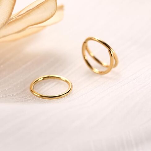 PEAKLINK Double Nose Hoop Ring Sets Hinged Segment Ring Seamless Clicker Ring 20G 18G 16G Septum Jewelry Conch Helix Cartilage Daith Rook Tragus Lobe Hoop Earrings 6mm to 12mm in Kuwait