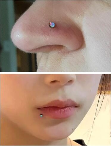 20G 18G 16G Titanium Threadless Flat Back Earrings Nose Ring Studs Tragus Labret Medusa Piercing Jewelry G23 Monroe Lip Ring Snake Bite Forward Helix Conch Cartilage Earrings Piercing Jewelry in Kuwait